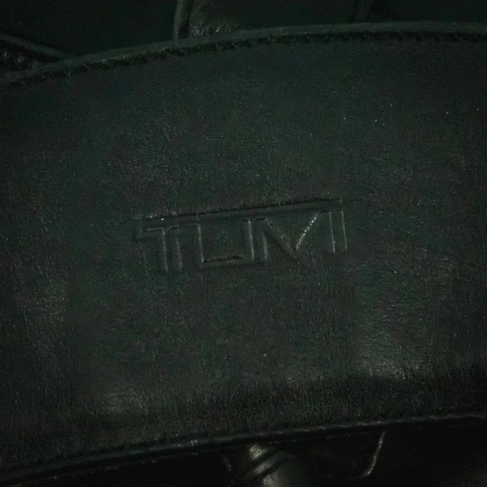 Tumi Black Alpha Napa Leather Padded Laptop Briefcase Bag Business Career 9624D3